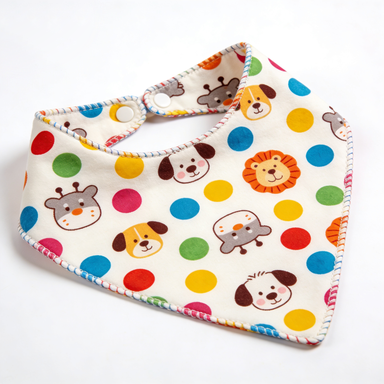 Polka Dot Animal Friends Print Pet Bib