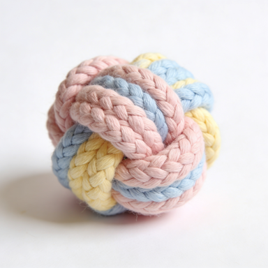 Pastel Macaron Rope Ball Pet Toy