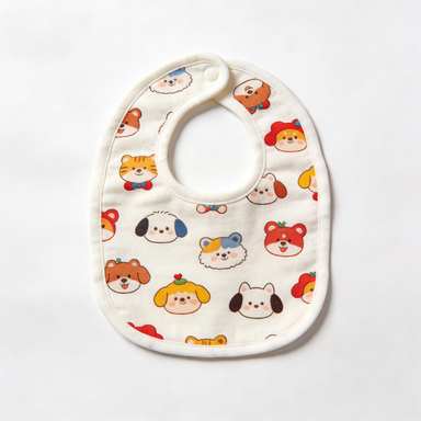 Cartoon Animal Faces All-Over Print Pet Bib