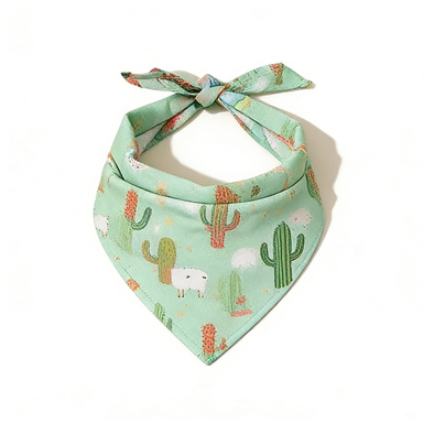 Green Cactus Print Pet Bandana