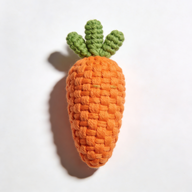 Handmade Knitted Carrot Pet Toy