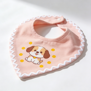 Pink Puppy Polka Dot Ric Rac Pet Bib