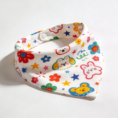 Colorful Floral Cartoon Print Pet Bandana