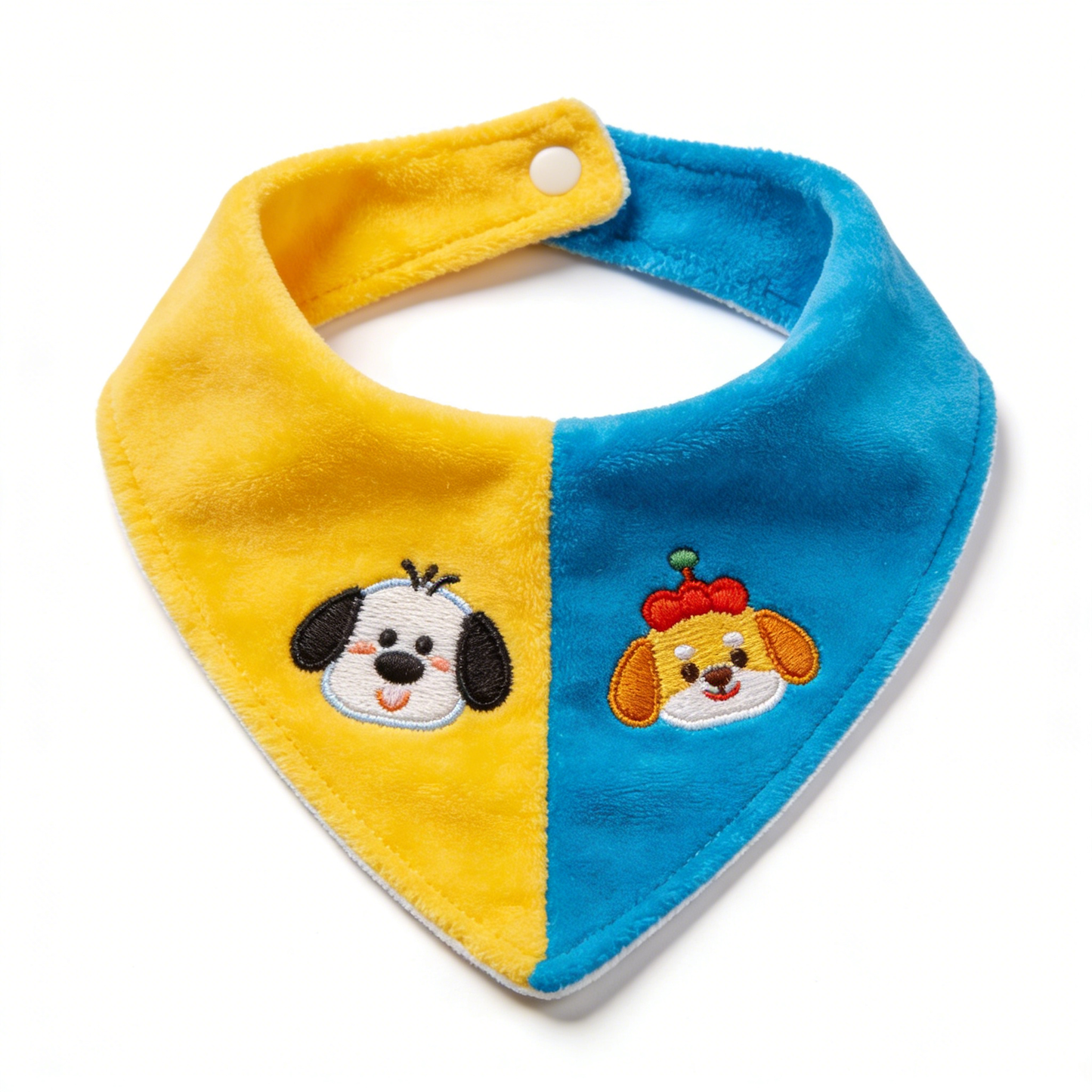 Yellow Blue Split Cartoon Dog Pet Bandana