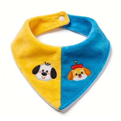Yellow Blue Split Cartoon Dog Pet Bandana