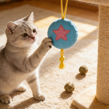 Star Embroidered Round Pet Toy