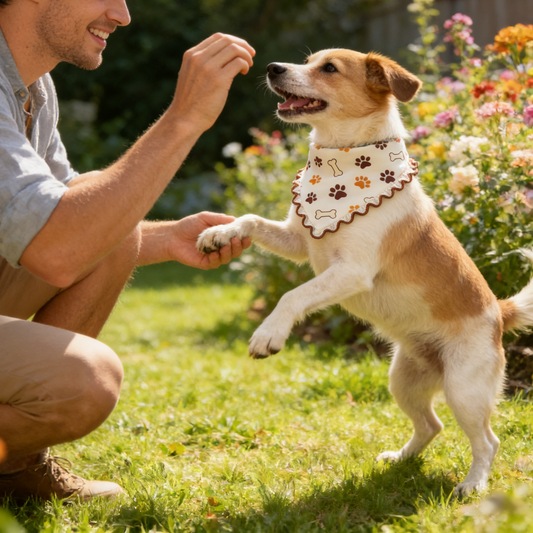 Paw Print Bone Scalloped Pet Bandana