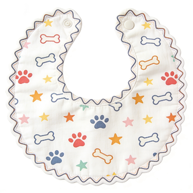 Paw Print Bone Star Scalloped Pet Bib