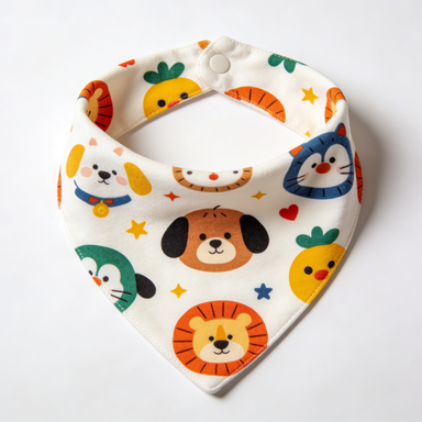 Cartoon Animal Friends Print Pet Bandana