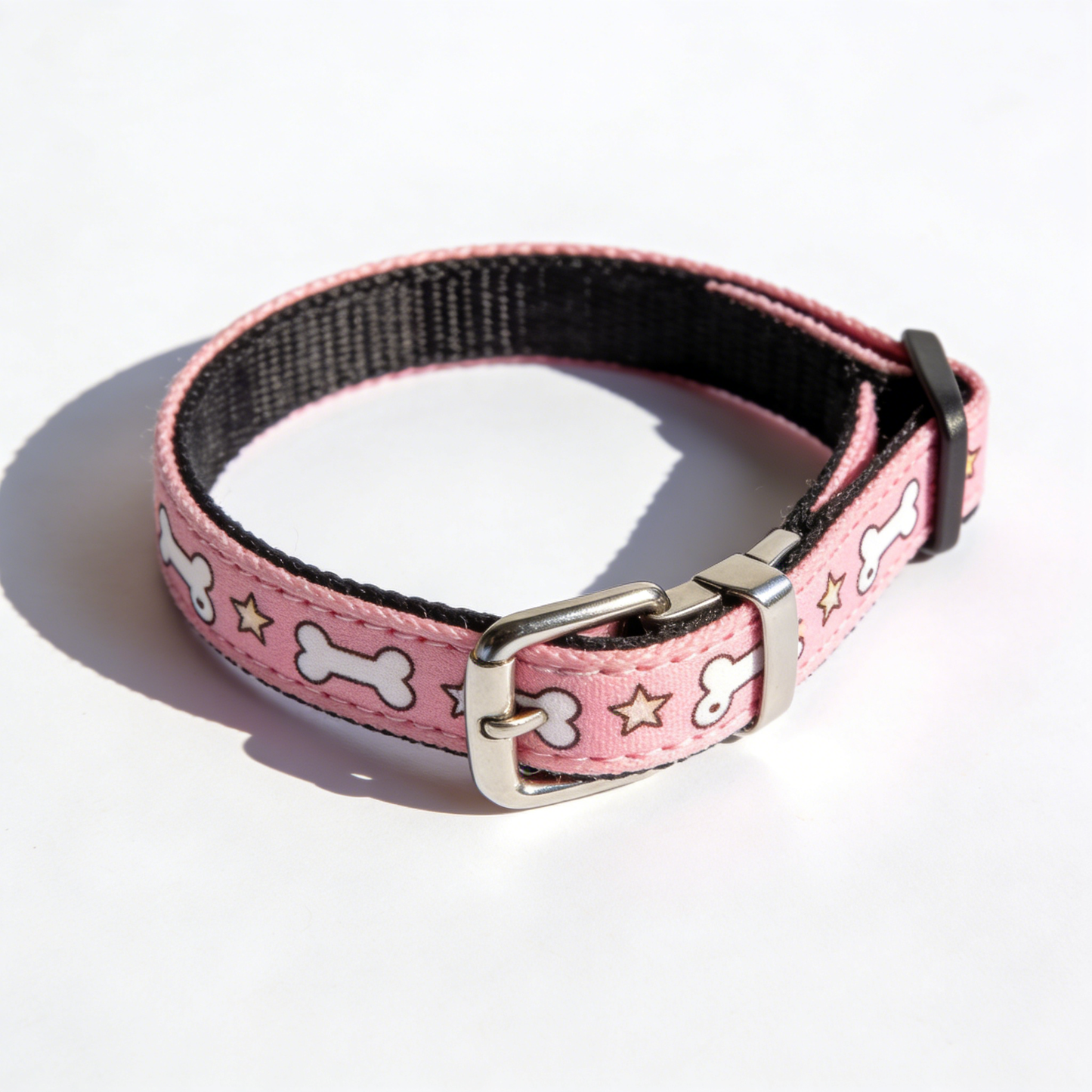 Pink Bone & Star Print Pet Collar