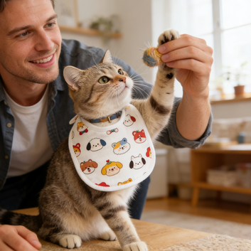 Cartoon Animal Faces All-Over Print Pet Bib