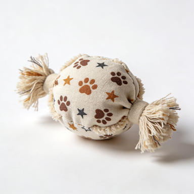 Paw Print Rope Ball Pet Toy