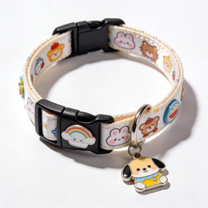 Rainbow Cloud Pet Collar with Puppy Charm