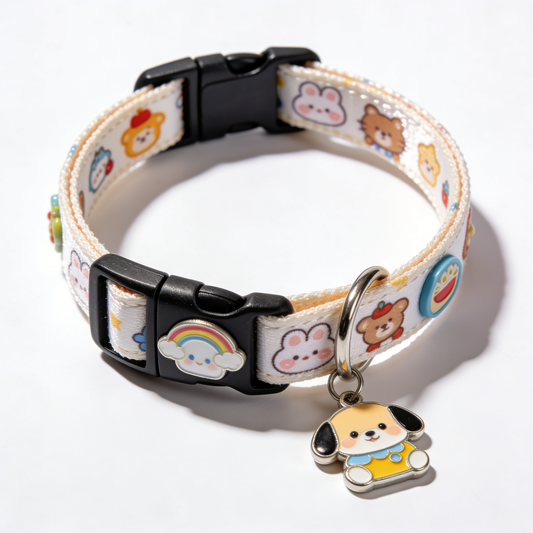 Rainbow Cloud Pet Collar with Puppy Charm